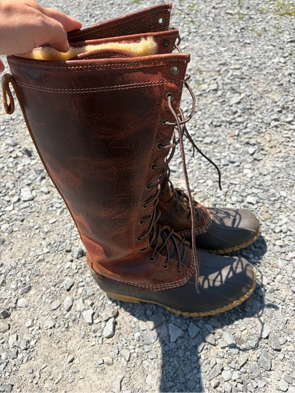 Brown Lace-Up Waterproof Womens Tall Winter Boots